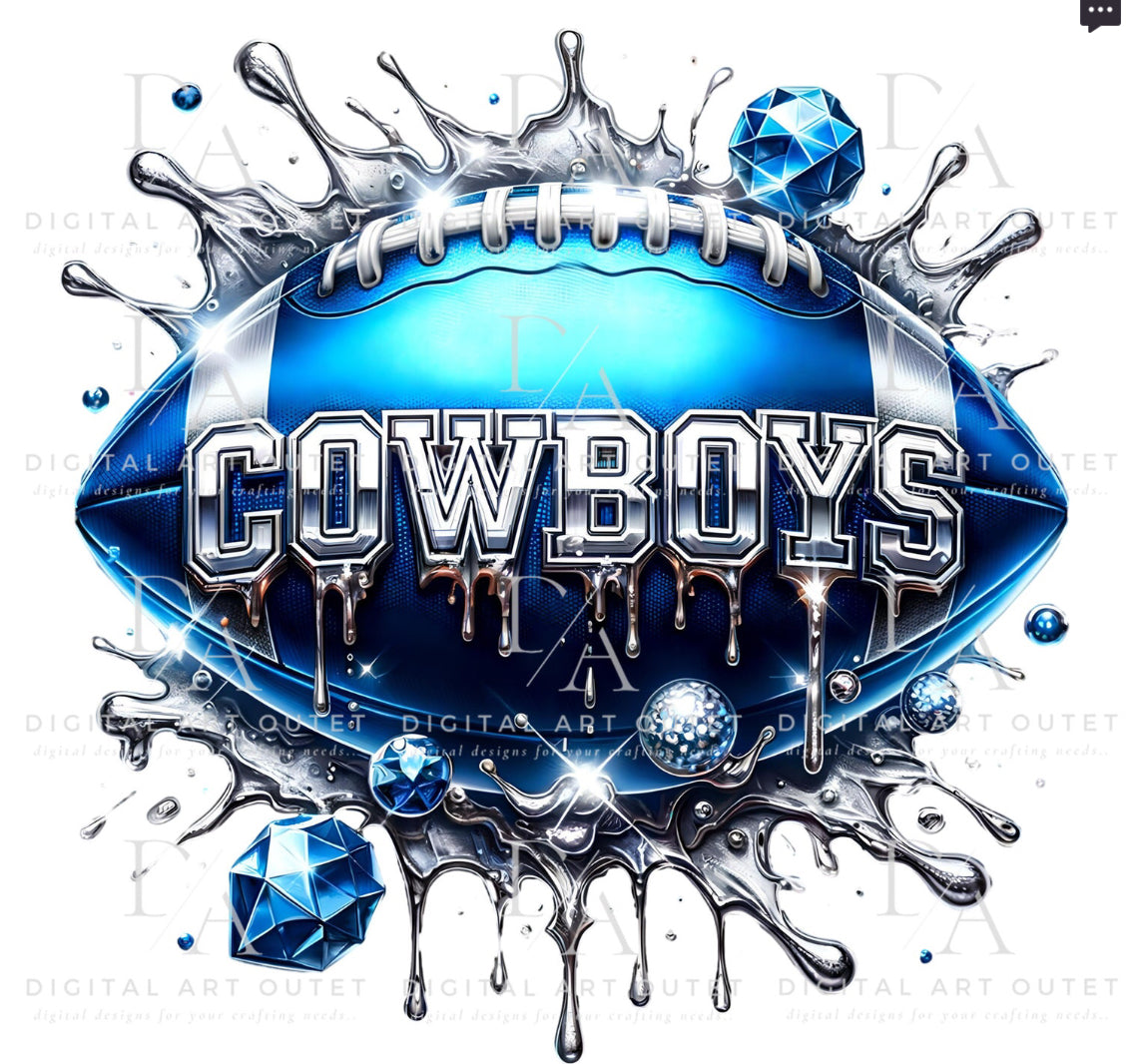 Blue water drip football